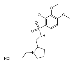 N-((Ethyl-1 pyrrolidinyl-2)methyl) trimethoxy-2,3,4 benzensulfonamide HCl结构式