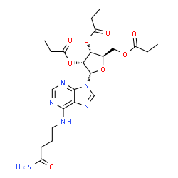 [(2R,3R,4R,5S)-5-[6-(3-carbamoylpropylamino)purin-9-yl]-3,4-dipropanoy loxy-oxolan-2-yl]methyl propanoate结构式