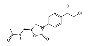 (S)-N-<<3-<4-(chloroacetyl)phenyl>-2-oxo-5-oxazolidinyl>methyl>acetamide Structure