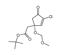 ((S)-3-Chloro-1-methoxymethoxy-4-oxo-cyclopent-2-enyl)-acetic acid tert-butyl ester结构式