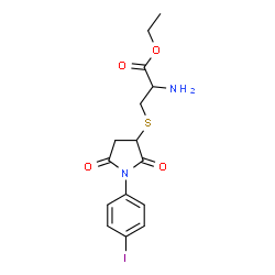 ethyl 2-amino-3-{[1-(4-iodophenyl)-2,5-dioxo-3-pyrrolidinyl]sulfanyl}propanoate structure