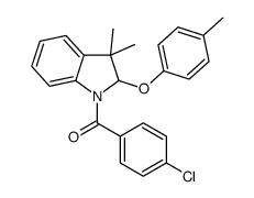 (4-chlorophenyl)-[3,3-dimethyl-2-(4-methylphenoxy)-2H-indol-1-yl]methanone Structure