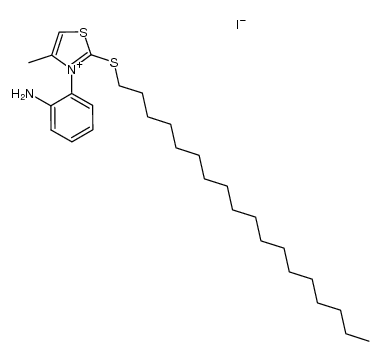 3-(2-aminophenyl)-2-(octadecylthio)-4-methylthiazol-3-ium iodide结构式