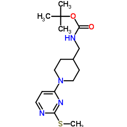 2-Methyl-2-propanyl ({1-[2-(methylsulfanyl)-4-pyrimidinyl]-4-piperidinyl}methyl)carbamate Structure