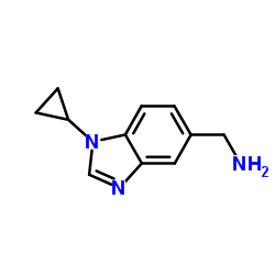 1-(1-Cyclopropyl-1H-benzimidazol-5-yl)methanamine结构式