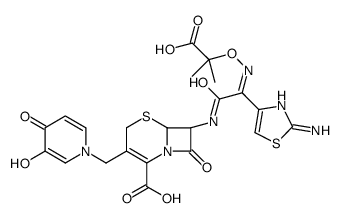 7-(2-(2-aminothiazole-4-yl)-2-(1-carboxy-1-methyl)ethoxyiminoacetamido)-3-(3-hydroxy-4-pyridon-1-yl)methyl-3-cephem-4-carboxylic acid picture