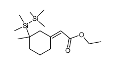 ethyl (E/Z)-(3-methyl-3-(pentamethyldisilanyl)cyclohexylidene)acetate结构式