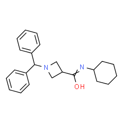 N-CYCLOHEXYL-1-(DIPHENYLMETHYL)-3-AZETIDINECARBOXAMIDE Structure