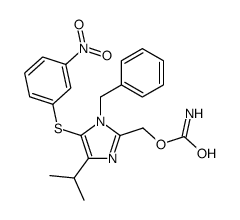 [1-benzyl-5-(3-nitrophenyl)sulfanyl-4-propan-2-yl-imidazol-2-yl]methyl carbamate结构式