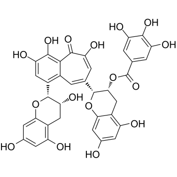 茶黄素 3-没食子酸酯结构式