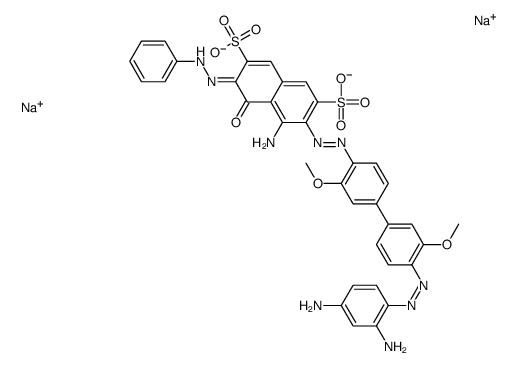 disodium 4-amino-3-[[4'-[(2,4-diaminophenyl)azo]-3,3'-dimethoxy[1,1'-biphenyl]-4-yl]azo]-5-hydroxy-6-(phenylazo)naphthalene-2,7-disulphonate Structure
