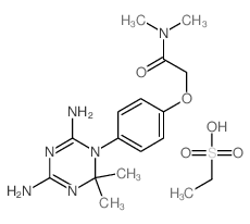 2-[4-(4,6-diamino-2,2-dimethyl-1,3,5-triazin-1-yl)phenoxy]-N,N-dimethyl-acetamide; ethanesulfonic acid Structure