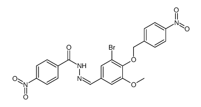 N-[[3-bromo-5-methoxy-4-[(4-nitrophenyl)methoxy]phenyl]methylideneamino]-4-nitrobenzamide Structure