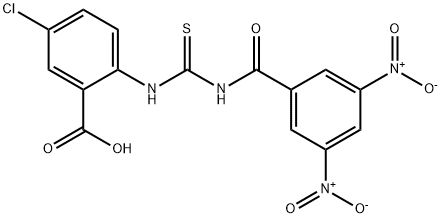 5-chloro-2-[[[(3,5-dinitrobenzoyl)amino]thioxomethyl]amino]-benzoic acid Structure