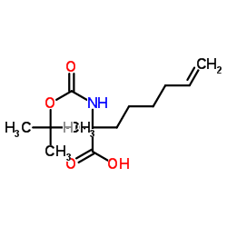 Boc-L-2-amino-7-octenoic acid structure