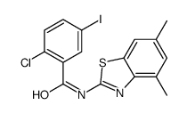 2-chloro-N-(4,6-dimethyl-1,3-benzothiazol-2-yl)-5-iodobenzamide结构式