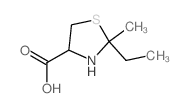 4-Thiazolidinecarboxylic acid, 2-ethyl-2-methyl- structure