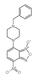 2-(4-benzylpiperazin-1-yl)-5-nitro-9-oxido-8-oxa-7-aza-9-azoniabicyclo[4.3.0]nona-2,4,6,9-tetraene Structure