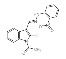 1H-Indole-3-carboxaldehyde,1-acetyl-2-chloro-, 3-[2-(2-nitrophenyl)hydrazone] structure