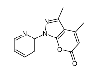 3,4-dimethyl-1-pyridin-2-ylpyrano[2,3-c]pyrazol-6-one结构式