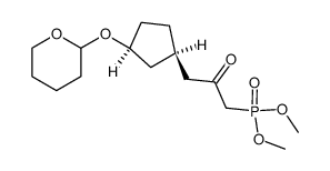 dimethyl (2-oxo-3-((1R,3S)-3-((tetrahydro-2H-pyran-2-yl)oxy)cyclopentyl)propyl)phosphonate结构式