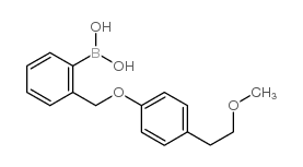 2-[(4’-(2-甲氧基乙基)苯氧基)甲基]苯基硼酸结构式