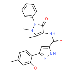 N-(1,5-dimethyl-3-oxo-2-phenyl-2,3-dihydro-1H-pyrazol-4-yl)-5-(2-hydroxy-4-methylphenyl)-1H-pyrazole-3-carboxamide picture