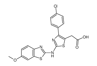 [4-(4-Chloro-phenyl)-2-(6-methoxy-benzothiazol-2-ylamino)-thiazol-5-yl]-acetic acid结构式