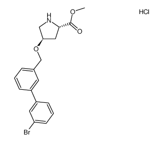 (2S,4R)-4-[(3'-bromobiphenyl-3-yl)methoxy]-2-(methoxycarbonyl)pyrrolidinium chloride结构式