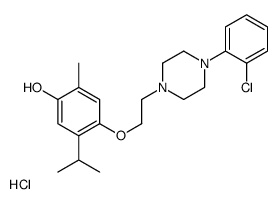 4-[2-[4-(2-chlorophenyl)piperazin-1-yl]ethoxy]-2-methyl-5-propan-2-ylphenol,hydrochloride Structure