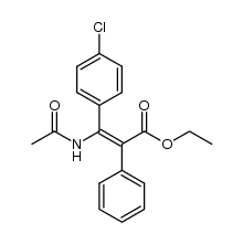 ethyl (2E)-3-(acetylamino)-3-(4-chlorophenyl)-2-phenylacrylate结构式