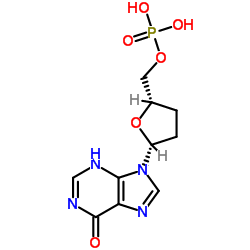 [(2S,5R)-5-(6-Oxo-3,6-dihydro-9H-purin-9-yl)tetrahydro-2-furanyl]methyl dihydrogen phosphate Structure