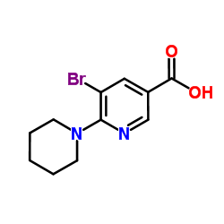 5-Bromo-6-(1-piperidinyl)nicotinic acid Structure