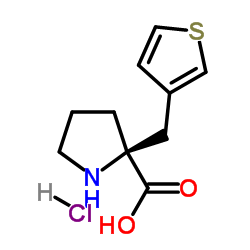 (S)-ALPHA-(3-THIOPHENYLMETHYL)-PROLINE-HCL结构式