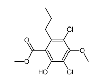 Methyl 3,5-Dichloro-2-hydroxy-4-methoxy-6-propylbenzoate结构式