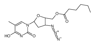 [(2S,3S,5R)-3-azido-5-(5-methyl-2,4-dioxopyrimidin-1-yl)oxolan-2-yl]methyl hexanoate Structure