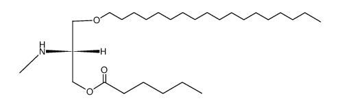 Hexanoic acid (R)-2-methylamino-3-octadecyloxy-propyl ester Structure