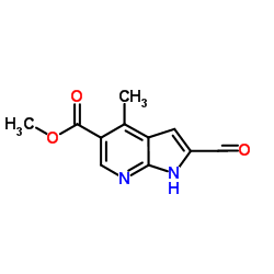 Methyl 2-formyl-4-methyl-1H-pyrrolo[2,3-b]pyridine-5-carboxylate结构式