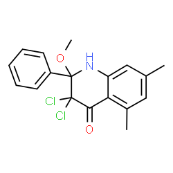 4(1H)-Quinolinone,3,3-dichloro-2,3-dihydro-2-methoxy-5,7-dimethyl-2-phenyl- Structure