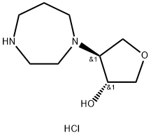 trans-4-(1,4-diazepan-1-yl)tetrahydro-3-furanol dihydrochloride Structure