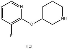 3-Fluoro-2-(piperidin-3-yloxy)pyridine hydrochloride结构式