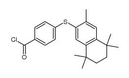 4-(3,5,5,8,8-pentamethyl-5,6,7,8-tetrahydro-2-naphthylthio)benzoyl chloride Structure