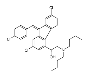 2-(Dibutylamino)-1-[(9Z)-2,7-dichloro-9-(4-chlorobenzylidene)-9H- fluoren-4-yl]ethanol结构式