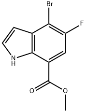 Methyl 4-bromo-5-fluoro-1H-indole-7-carboxylate结构式