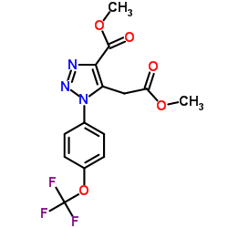 Methyl 5-(2-methoxy-2-oxoethyl)-1-[4-(trifluoromethoxy)phenyl]-1H-1,2,3-triazole-4-carboxylate Structure