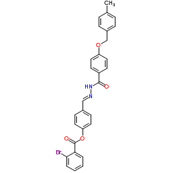 4-[(E)-({4-[(4-Methylbenzyl)oxy]benzoyl}hydrazono)methyl]phenyl 2-bromobenzoate Structure