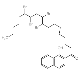 1-Octadecanone,9,10,12,13-tetrabromo-1-(1-hydroxy-2-naphthalenyl)- Structure