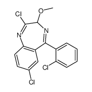 2,7-dichloro-5-(2-chlorophenyl)-3-methoxy-3H-1,4-benzodiazepine结构式