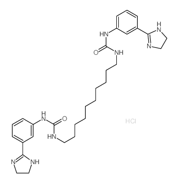 Urea,1,1'-decamethylenebis[3-(m-2-imidazolin-2-ylphenyl)-, dihydrochloride(7CI,8CI)结构式