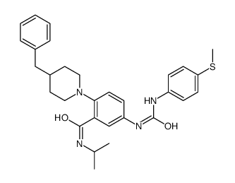 2-(4-benzylpiperidin-1-yl)-5-[(4-methylsulfanylphenyl)carbamoylamino]-N-propan-2-ylbenzamide Structure